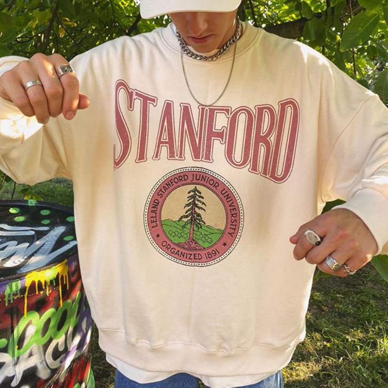 Classic Stanford printed loose cozy sweatshirt