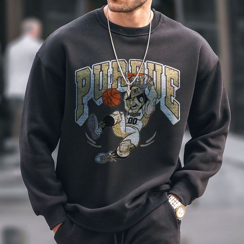 Men's Graphic Print Black Sweatshirt