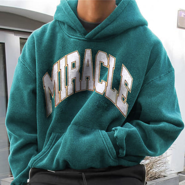 Miracle Letter Printed Men's Sweatshirt