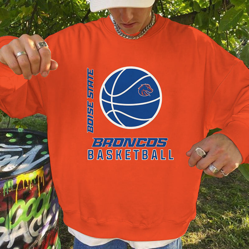 Men's Logo Print Orange Sweatshirt