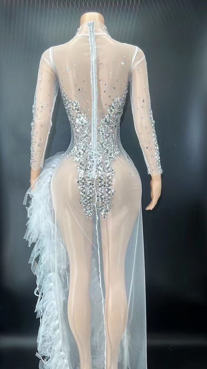 White and Silver Chris Dress
