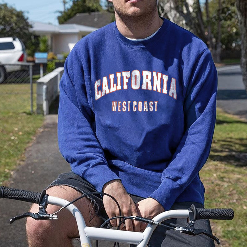 California West Coast Print Crew Neck Fashion Sweatshirt