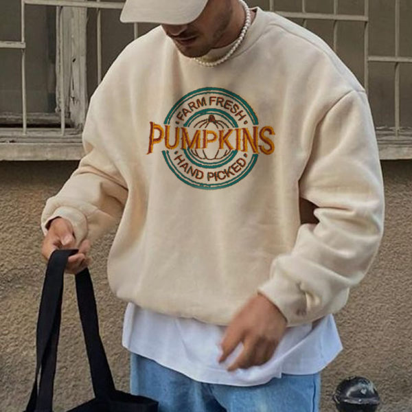 Men's Modern All-match Printed Color Men's Sweatshirt