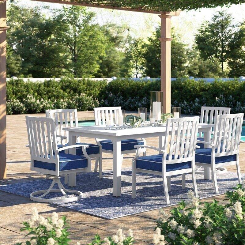 Higden Rectangular 6 - Person 70.1'' Long Dining Set with Cushions