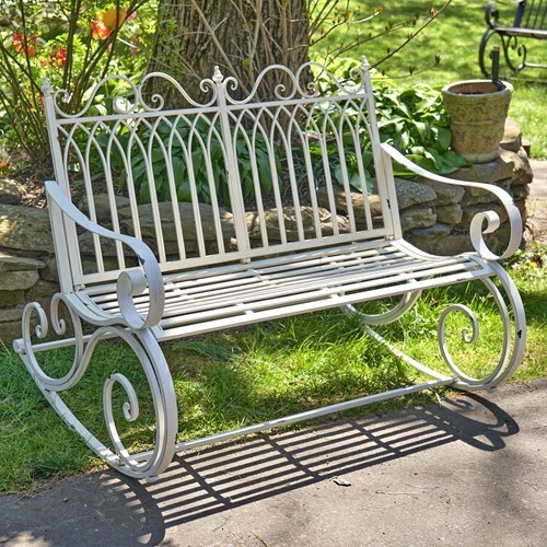 IRON ROCKING GARDEN BENCH