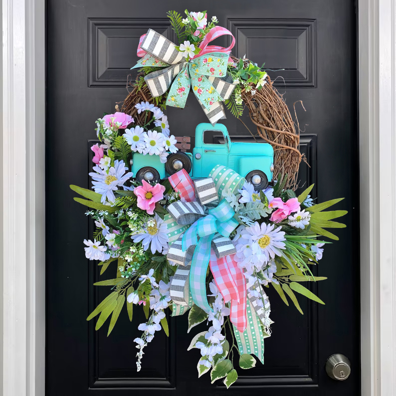 💐Summer Truck Sassy Door Wreath🌸