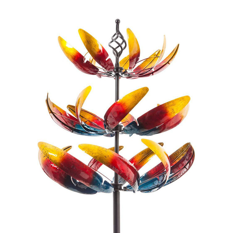 Three-tier metal wind spinner Garden Stake