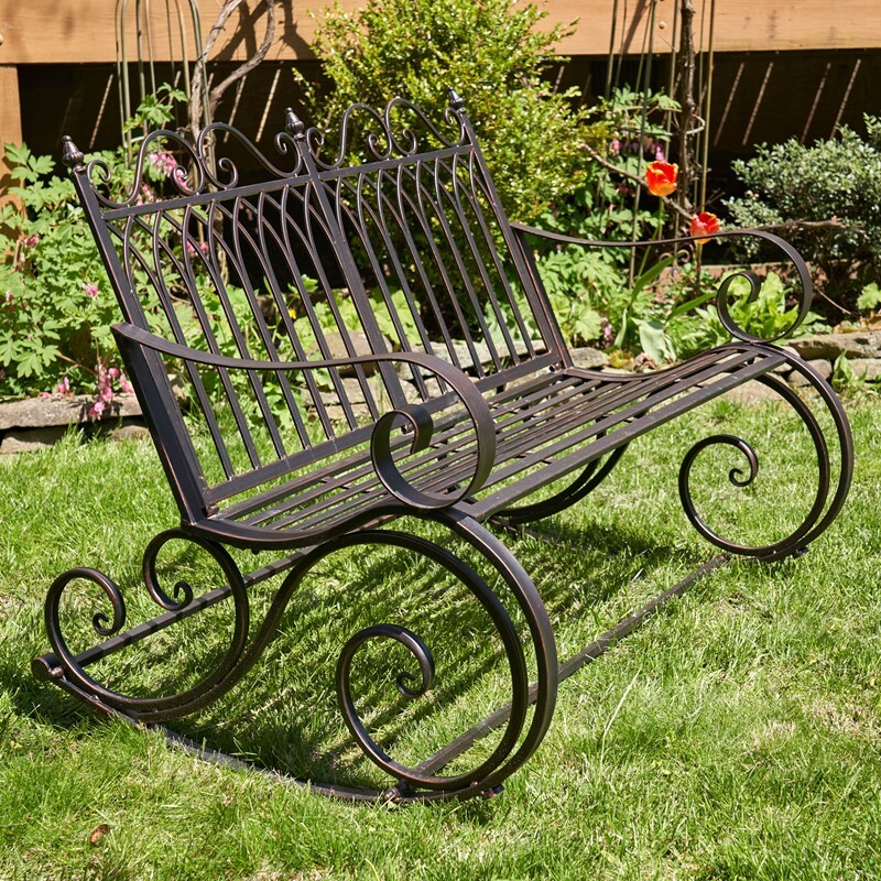 IRON ROCKING GARDEN BENCH