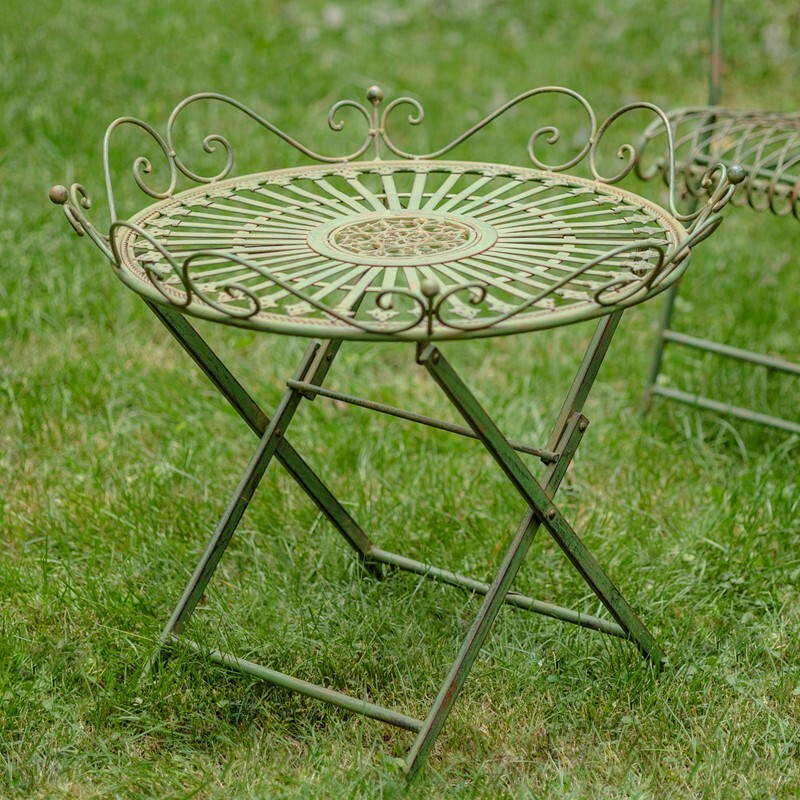 FOLDING IRON GARDEN TABLE