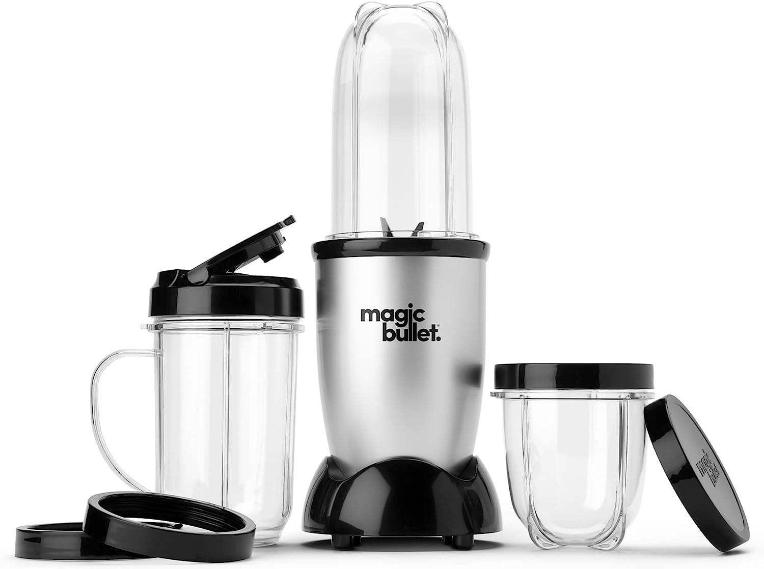 Magic Bullet Blender. Small. Silver. 11 Piece Set