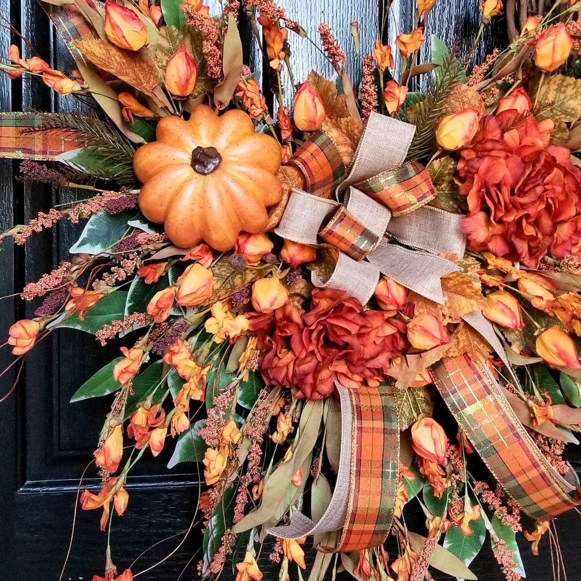 Autumn Sale - Pumpkins Ranunculus Wreath (50% discount)