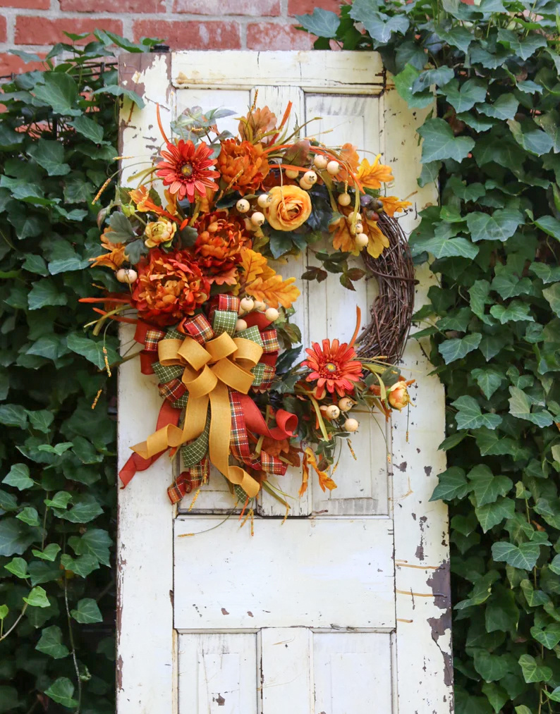 🔥HOT SALE🍁Fall Gold Daisies Wreath