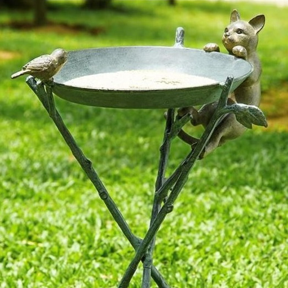 Cat & Bird Birdbath