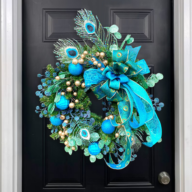 🦚Summer Peacock Modern Elegant Wreath💝