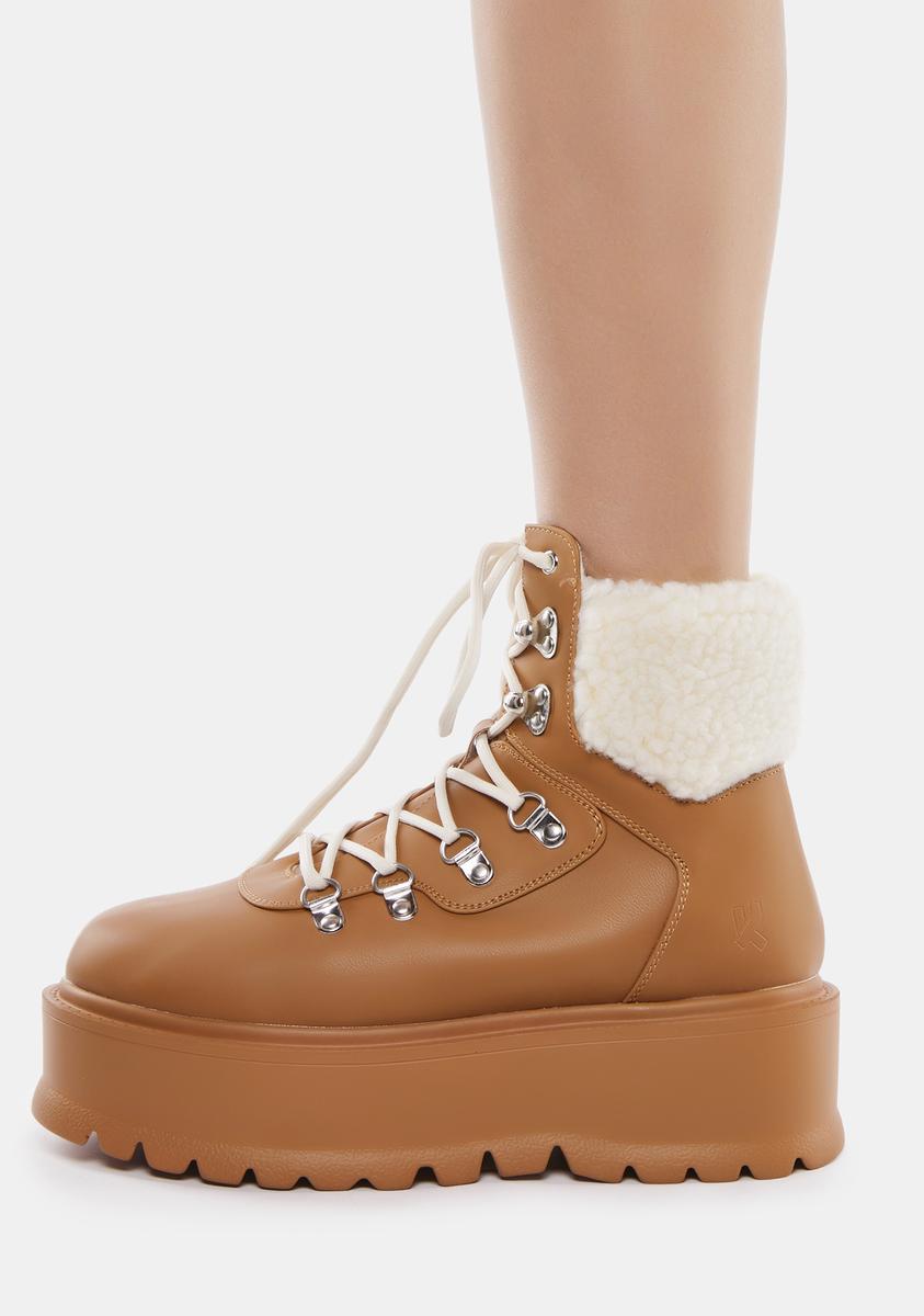 Brown Kaldor Platform Hiker Boots