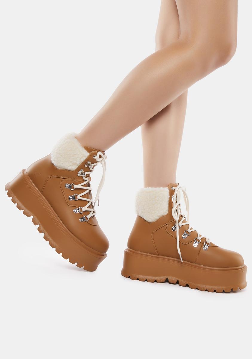 Brown Kaldor Platform Hiker Boots