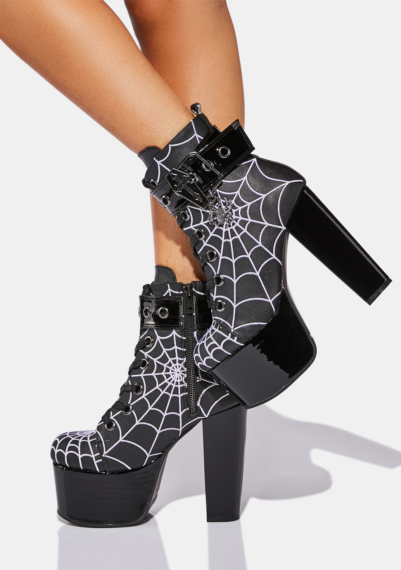 Woven Webs Platform Boots
