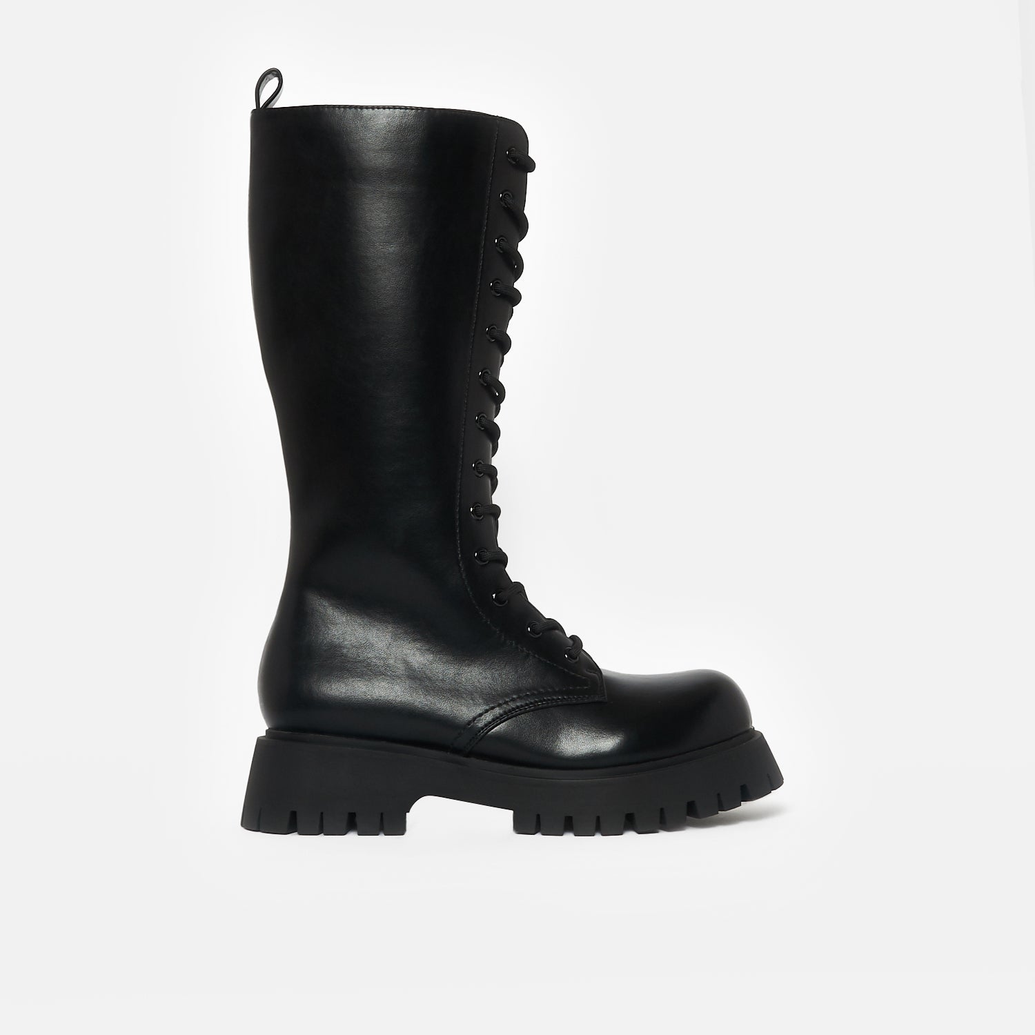 Deltora Black Lace Up Long Boots