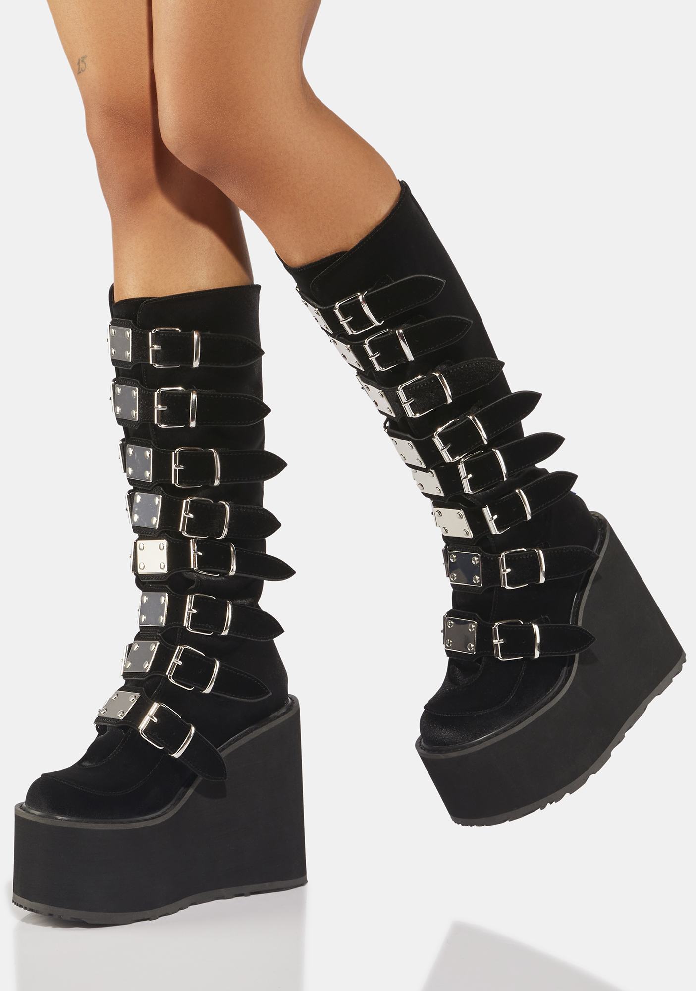 Black Velvet Trinity Boots