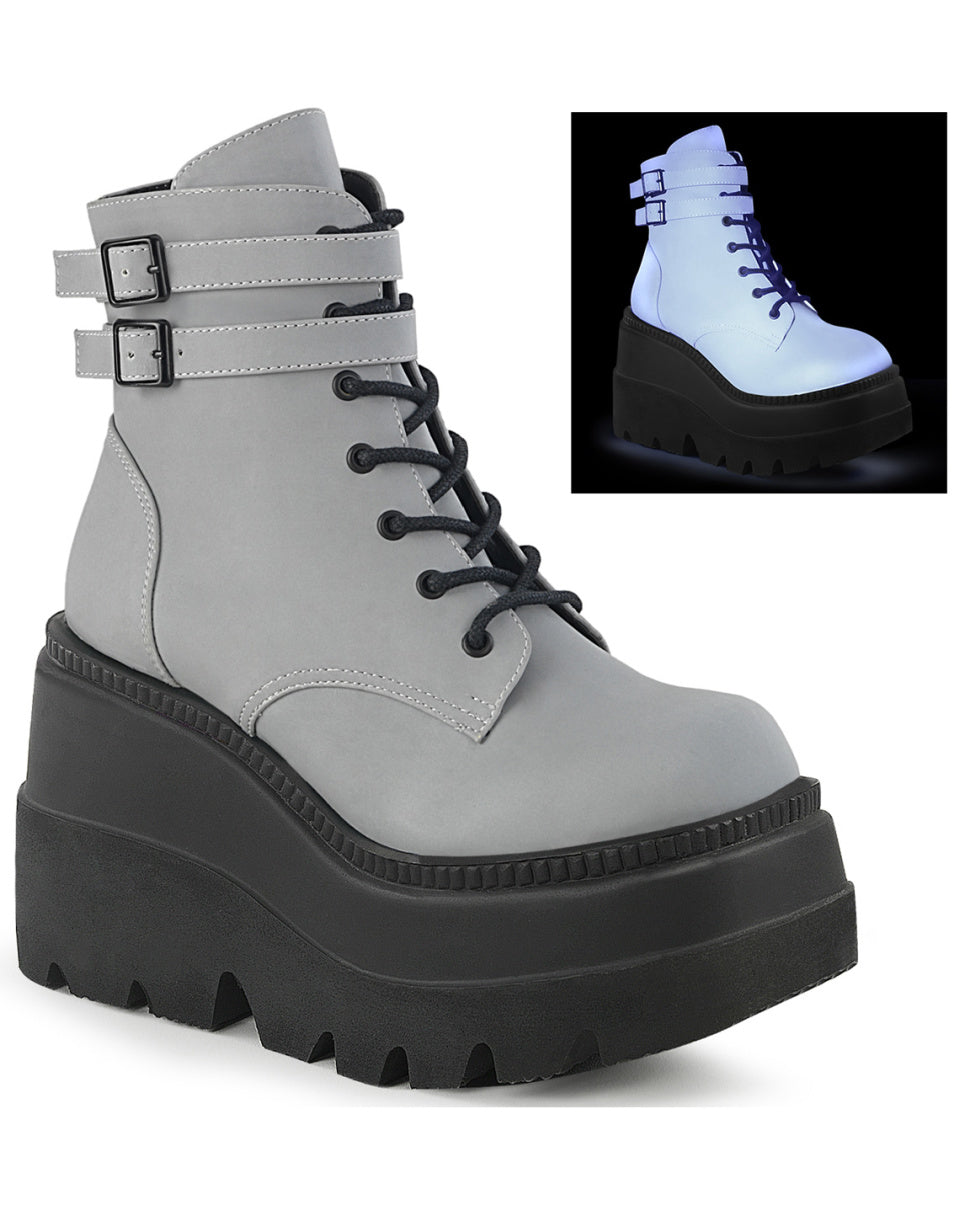 Flash Reflective Stacked Platform Boots