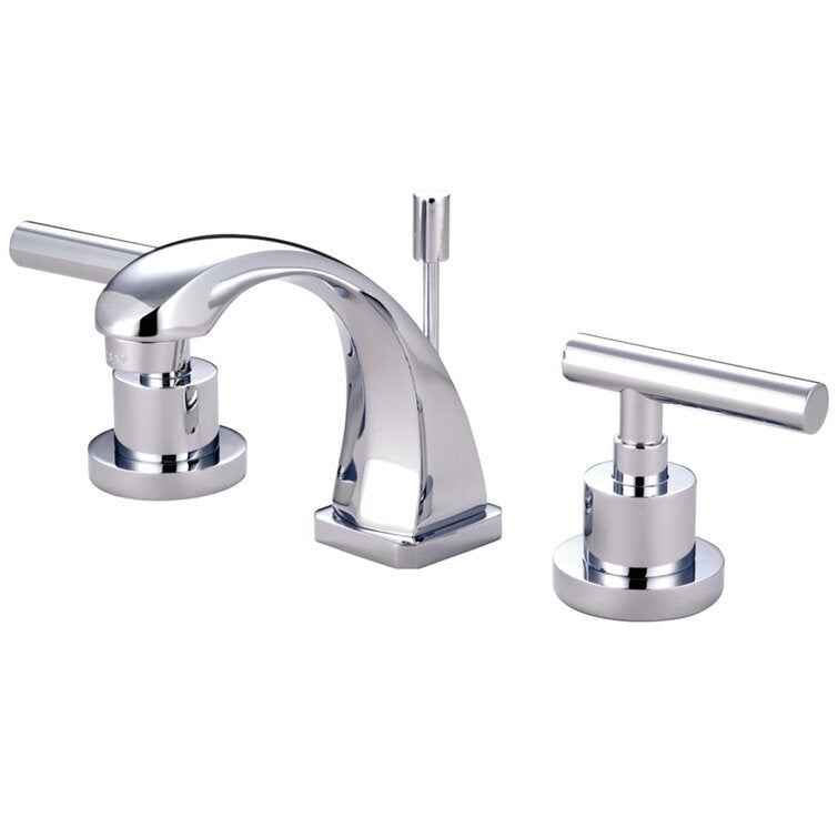 Widespread Bathroom Faucet with Drain Assembly