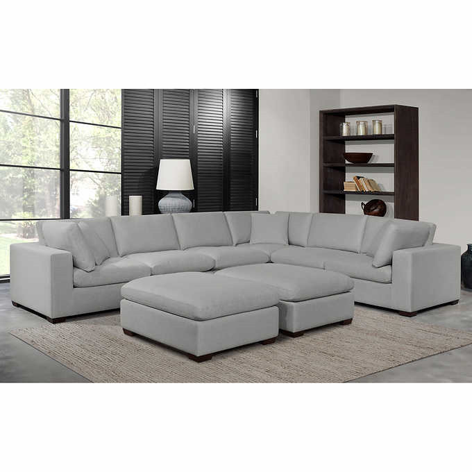 Thomasville Lowell 8-Piece Fabric Modular SectionalGray
